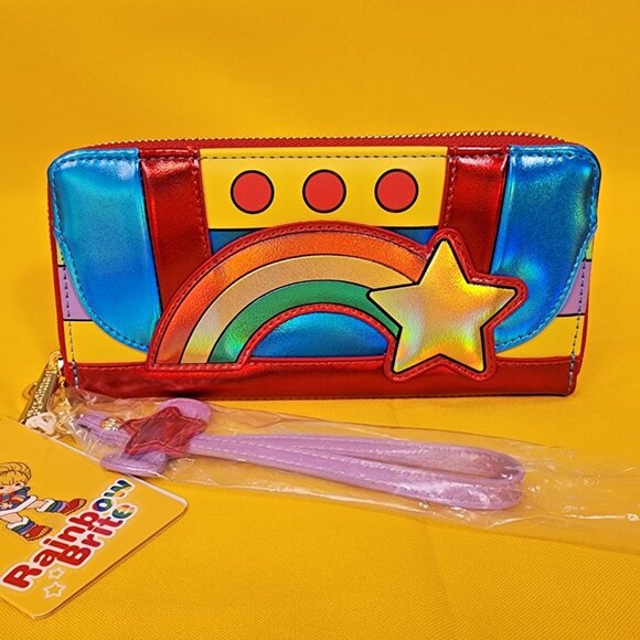 Loungefly Rainbow Brite Cosplay Rainbow Metallic 80s Cartoon Wristlet Wallet NEW - Picture 1 of 15